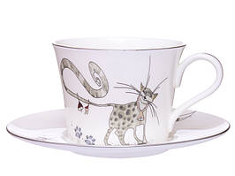 Чашка з блюдцем Веселі коти 264-695