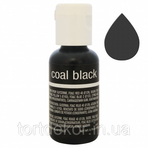 Гелевий барвник Chefmaster Чорний Coal Black 20 г, фото 1