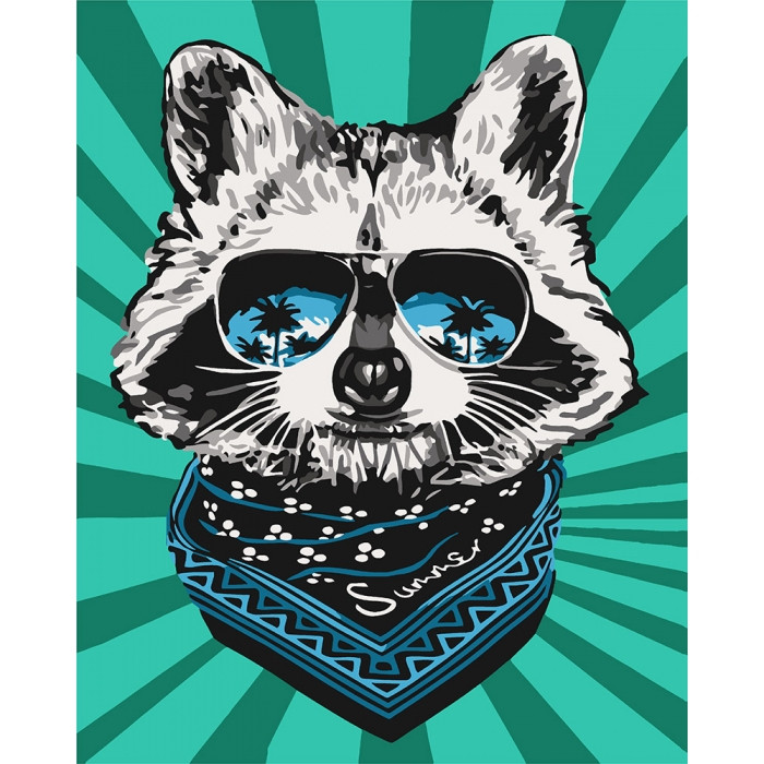 Картина за номерами Стиляга-єнот