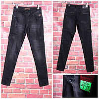Модні джинси чоловічі звужені з накладними кишенями (код 1706)