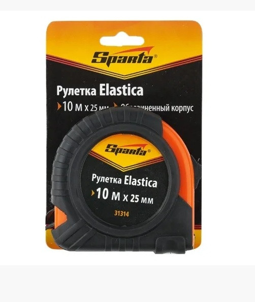 Рулетка Elastica 10 м*25 мм, Sparta 31314