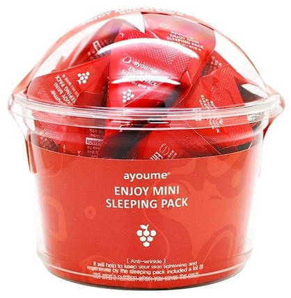 Нічна антивікова маска з екстрактом червоного вина AYOUME Enjoy Mini Sleeping Pack 3 г, фото 4
