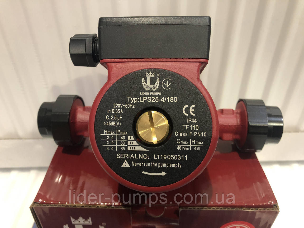Насос циркуляційний LIDER LPS 25-4S/180 з гайками