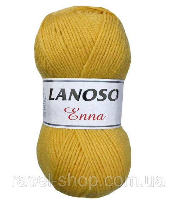 Пряжа вовняна Lanoso Enna No40808 жовта (Ланосо Єнна), фото 1