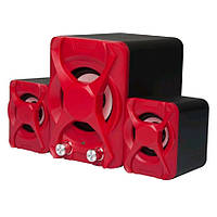 USB колонки для ПК комп'ютерні колонки 2.1 YIDO YD-XSD-2 Red