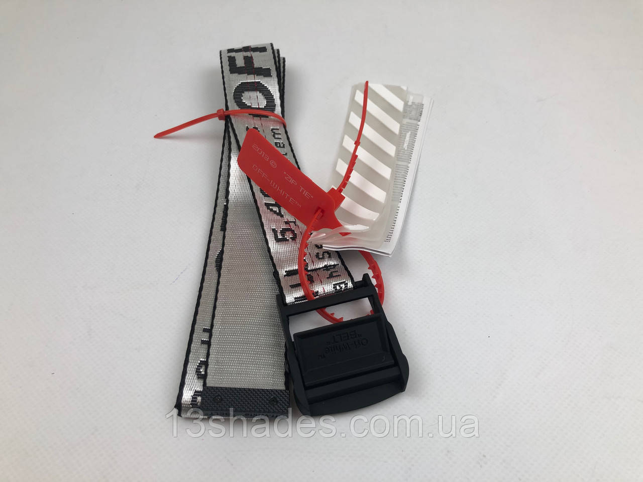 Ремінь пояс унісекс Off White Original оф вайт срібло, фото 1