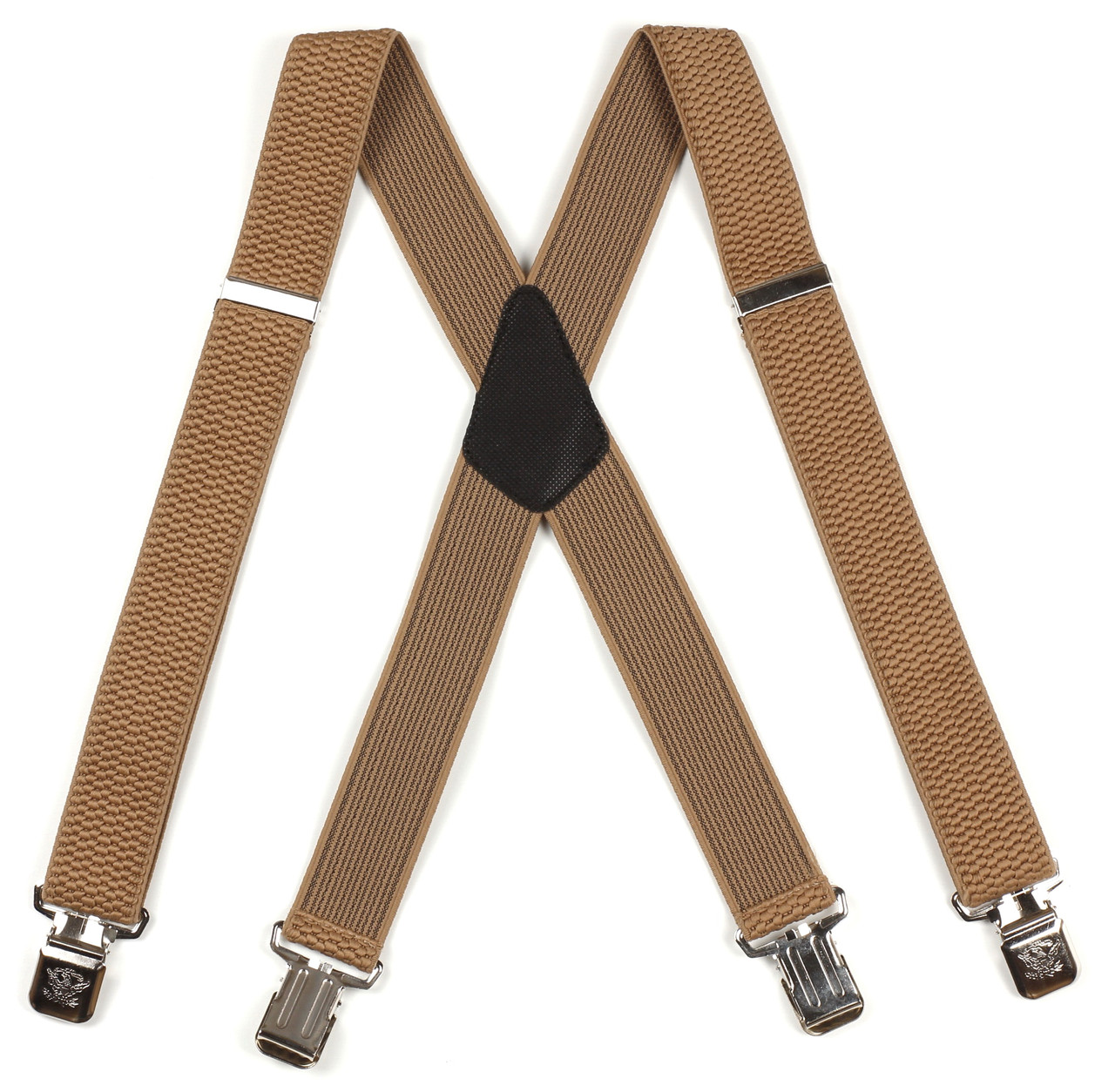 Підтяжки дорослі чоловічі широкі однотонні посилені Paolo Udini X40 Top Gal бежеві