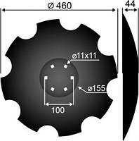 Диск ромашка 18" 460 х 5,0 mm Metisa H2206710