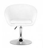 Крісло Мурат біле на опорі хром, фото 4