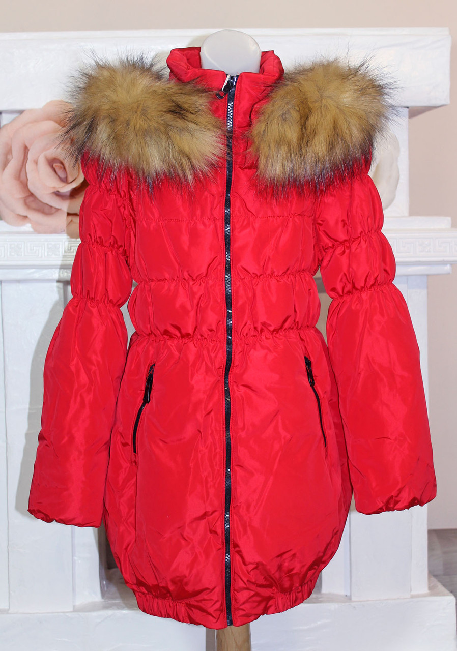 Пальто пуховик зимовий на дівчинку, фото 1