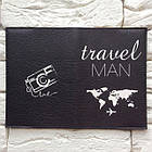 Обкладинка для паспорта Travel man (чорний), фото 3