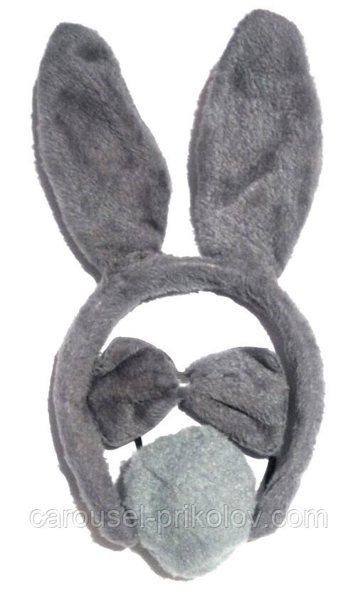 Вушка зайчика сірі в наборі, фото 1