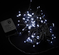 Гирлянда 100 LED 9м холодный белый, черный провод RD-7128 | Новогодние гирлянды |