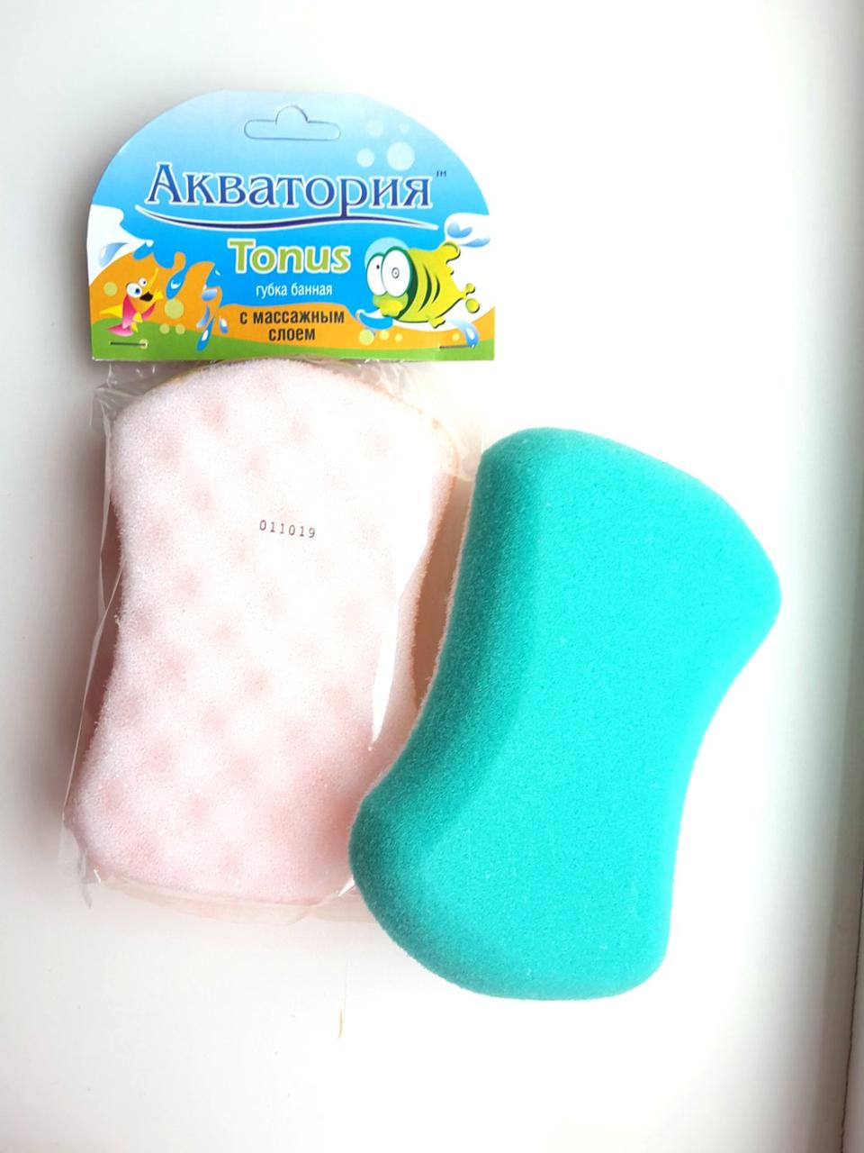 Губка банна з масажним шаром Акваторія Tonus, фото 1