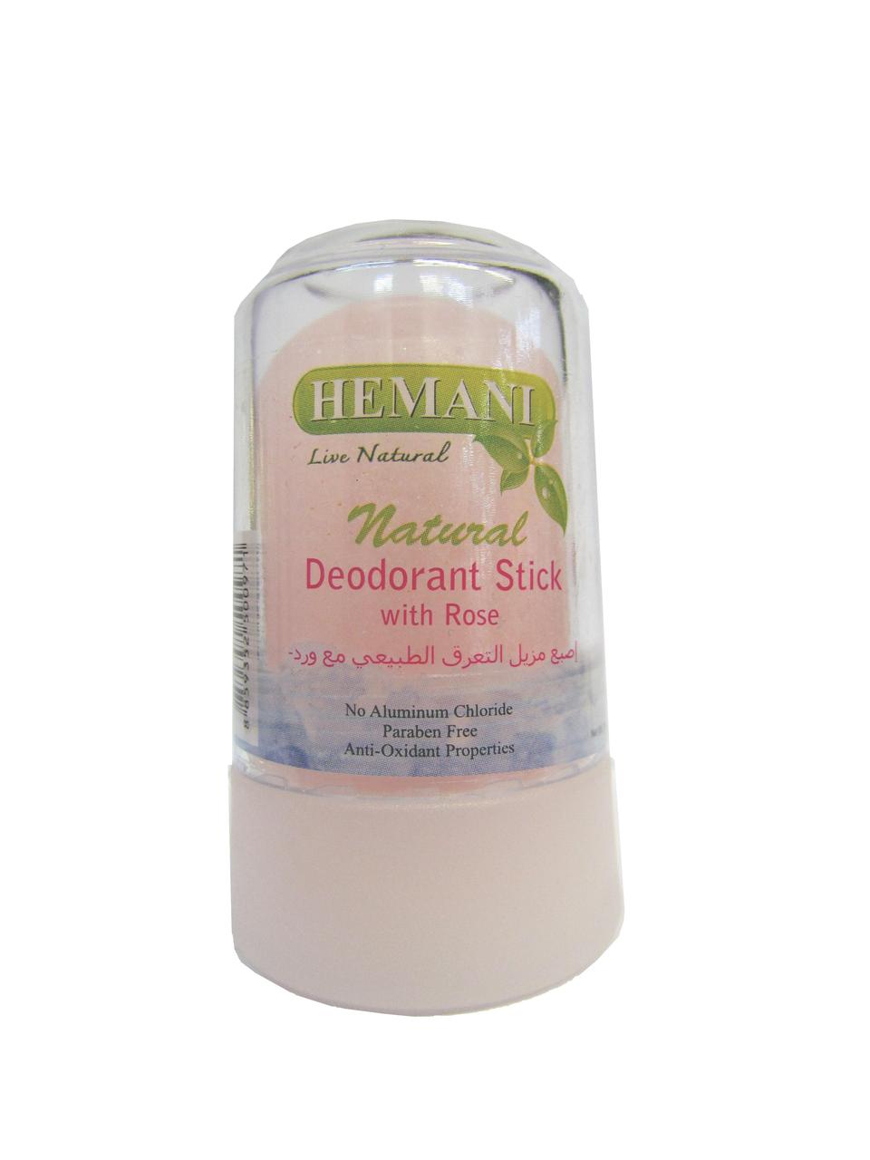 Алунітовий дезадорант із трояндою Хемані Natural Deodorant Stick with Rose Hemani 75 грам