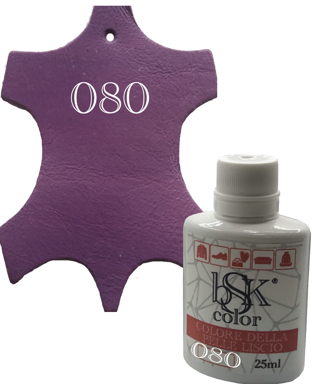 Фарба для шкіри bsk-color 25ml червона-бузок, цв.No080