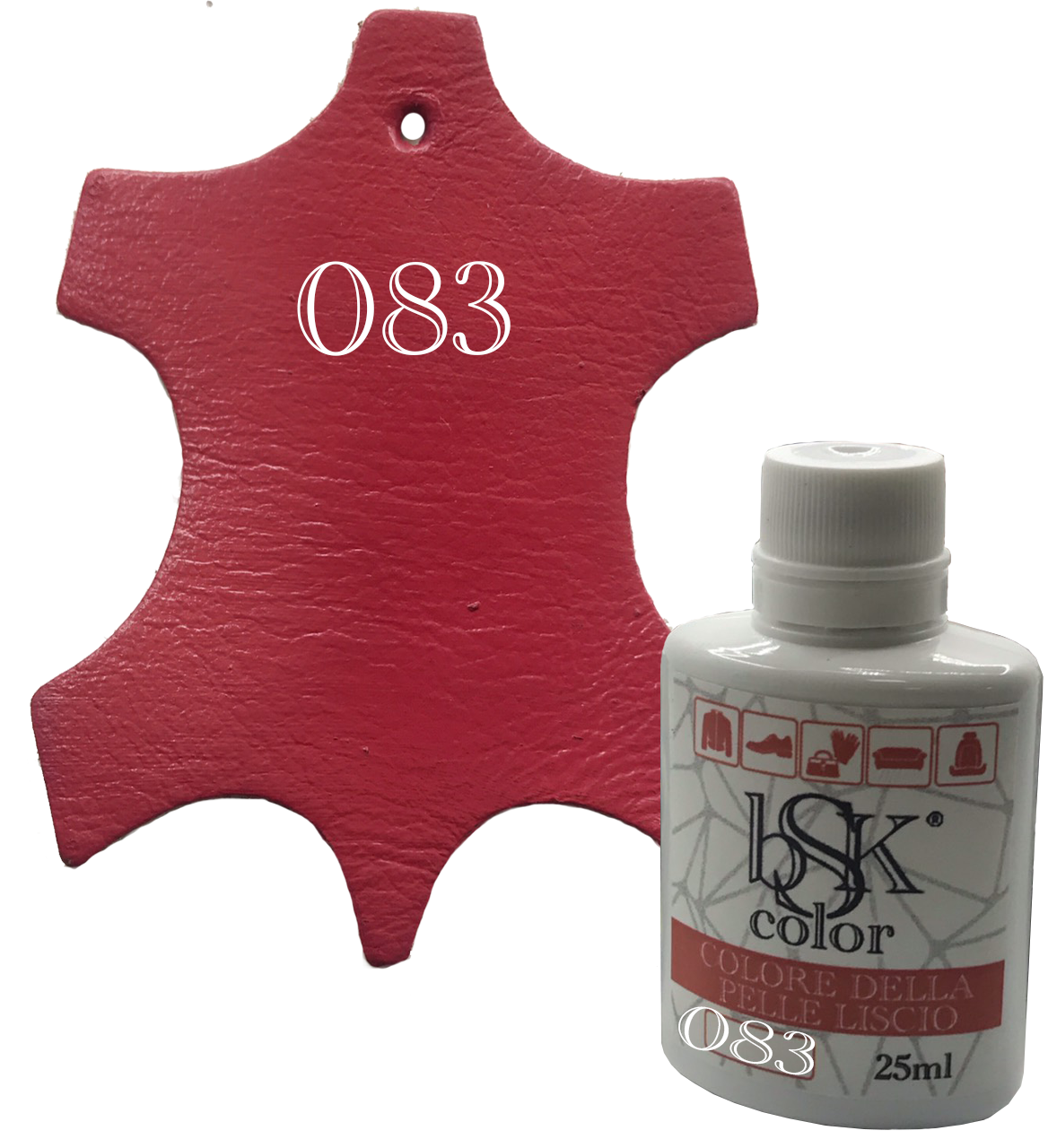 Фарба для шкіри bsk-color 25ml, цв. червона малина No083