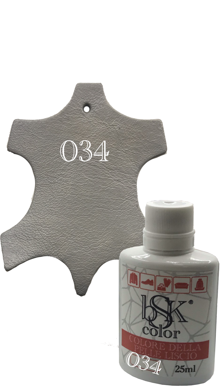 Фарба для шкіри bsk-color 25ml світло-сірий, цв.No 034