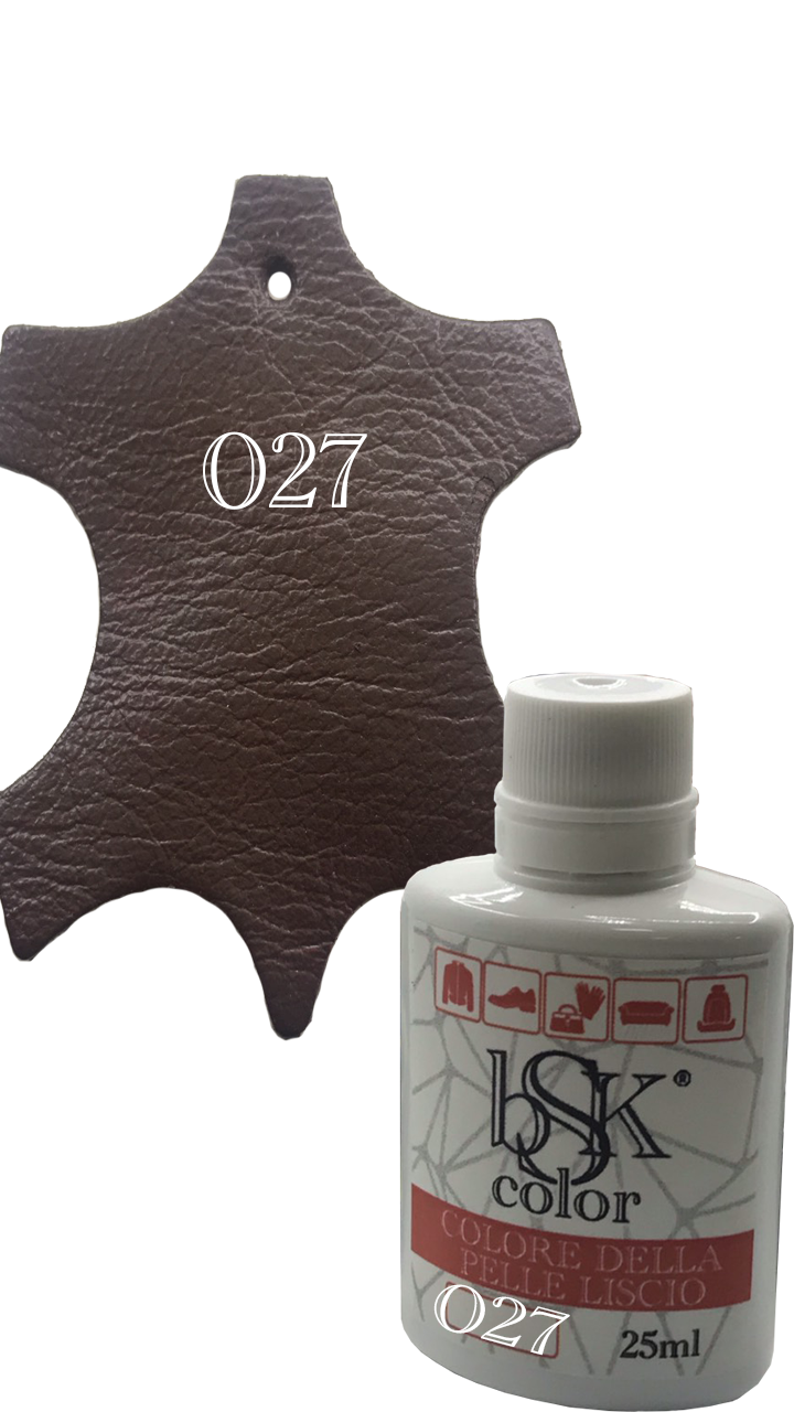 Фарба для гладкої шкіри "bsk-color" 25ml каштановий, колір No027