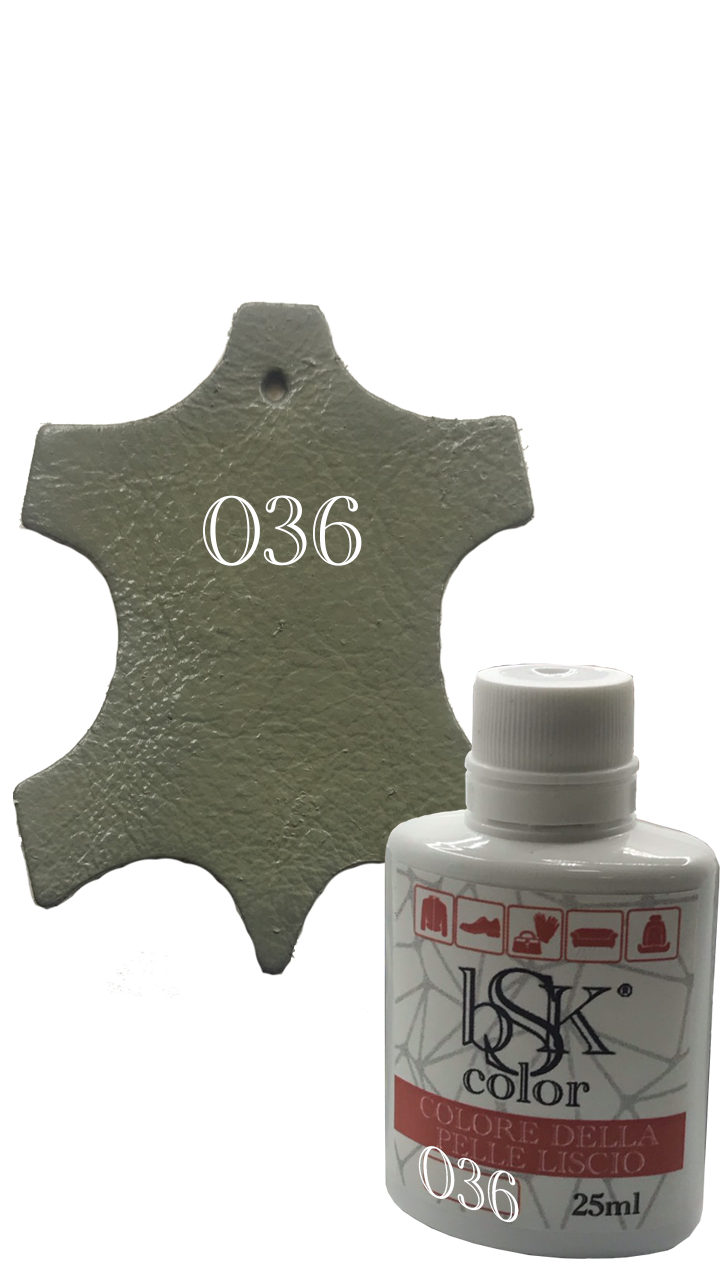 Фарба для гладкої шкіри "bsk-color" 25ml, колір сірий брезент No036