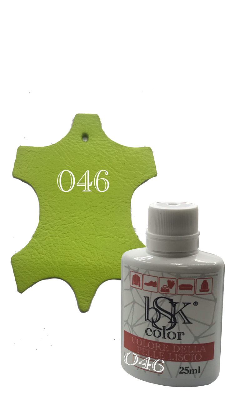 Фарба для гладкої шкіри "bsk-color" 25ml, колір лаймовий No046