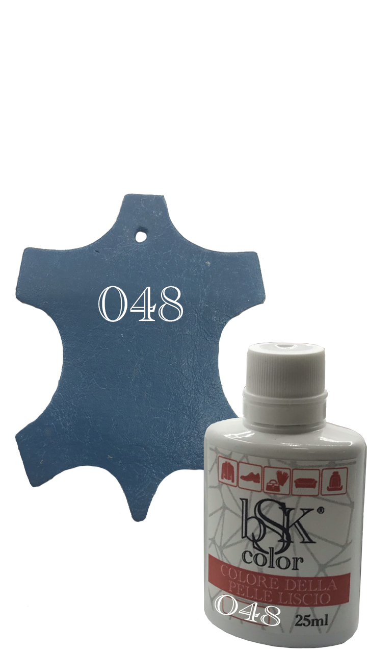 Фарба для гладкої шкіри "bsk-color" 25ml, колір морської хвилі No048