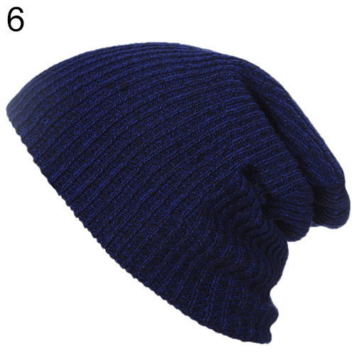 М'яка шапка з грубим в'язанням для чоловіків і жінок (темно-синя)
