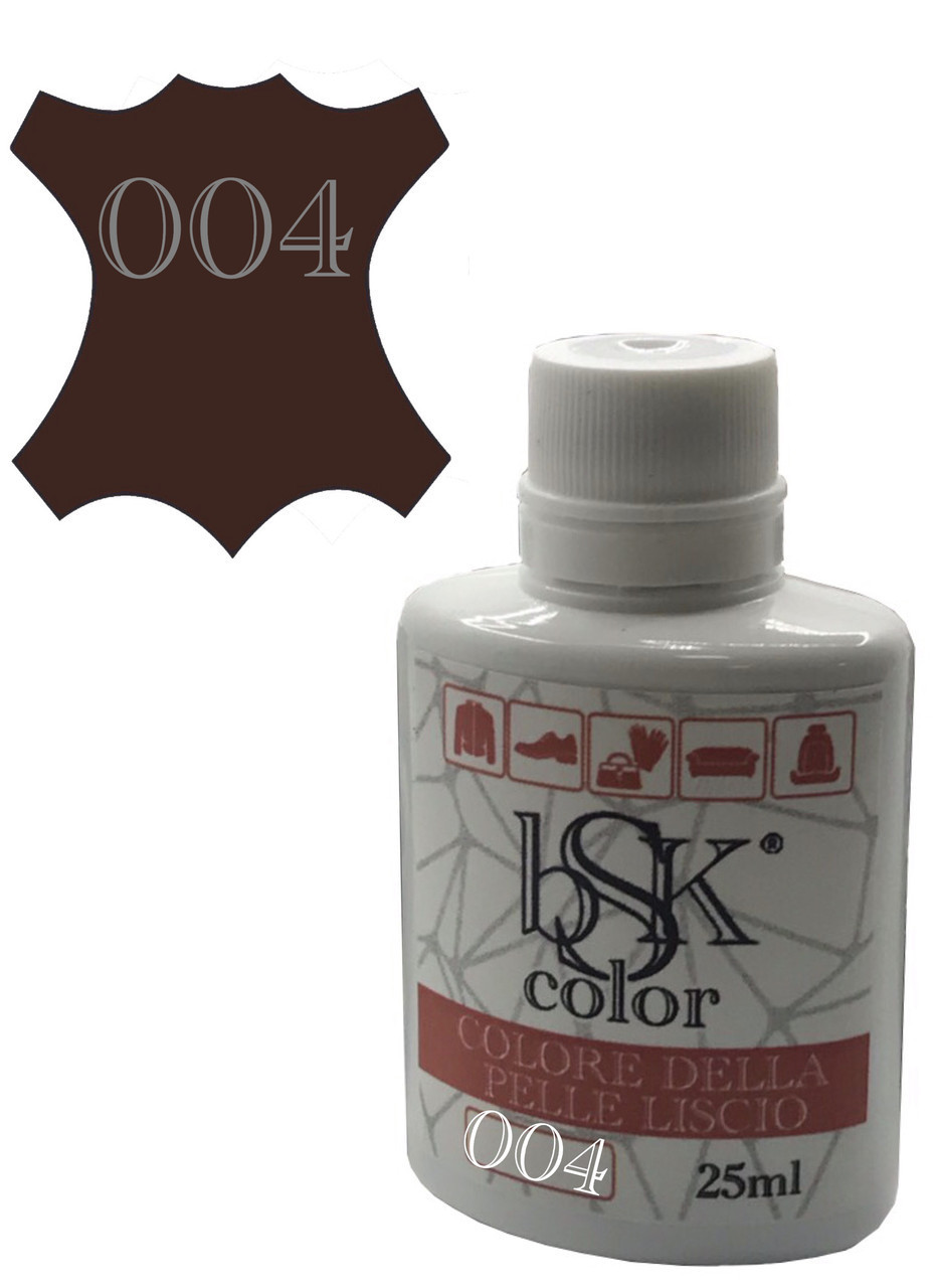Фарба для гладкої шкіри bsk-color коричневого кольору 25 мл №004