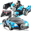 Машинка трансформер Car Robot з пультом Синій, фото 4