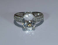 Редкость Кольцо с натуральным коллекционным белым данбуритом 2.6 ct (мексиканский алмаз) Размер 16.5