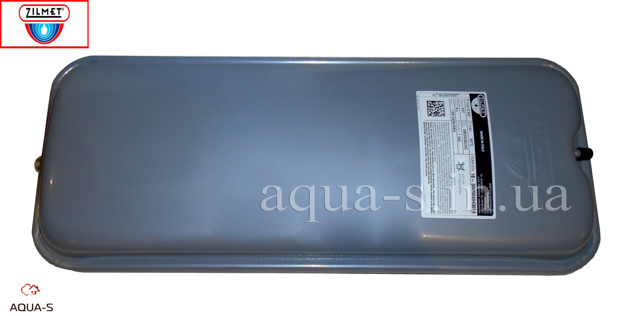 Бак розширювальний Zilmet Oem-Pro 8 L (G 3/4") плоский прямокутний (Італія) 13N6000600, фото 1