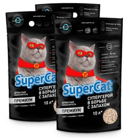 Деревний наповнювач SuperCat ПРЕМІУМ, 3 кг