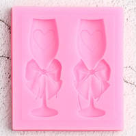 Молд силіконовий Келихи 61 на 55 мм рожевий