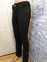 Жіночі чорні трикотажні штани на флісі