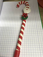 Ручка новогодняя  в виде карамельной трости Дед Мороз