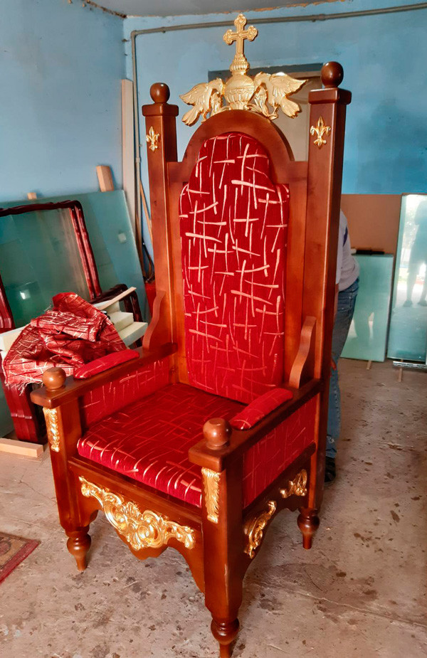 Трон для Владики з золоченням, фото 1