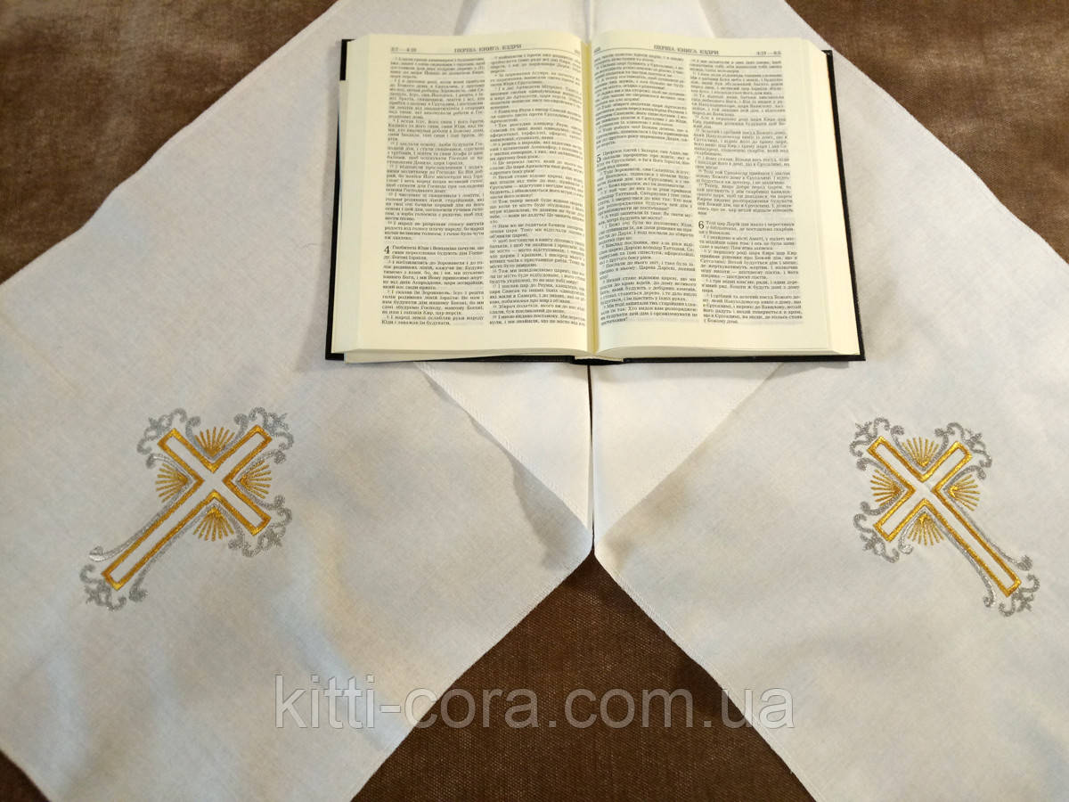 Рушник, рушник для хрещення підангелію, на ікону, з вишивкою золотом і сріблом.