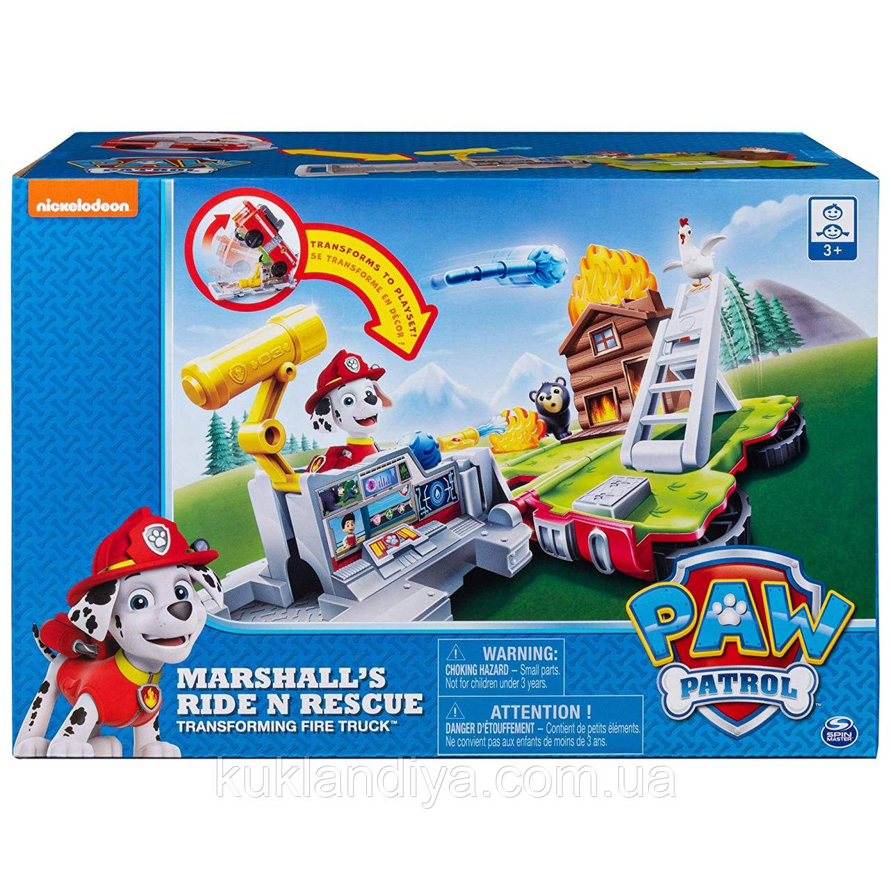 Щенячий патруль: Великий рятувальний автомобіль-трансформер 2 в 1 з фігуркою Маршала, фото 1