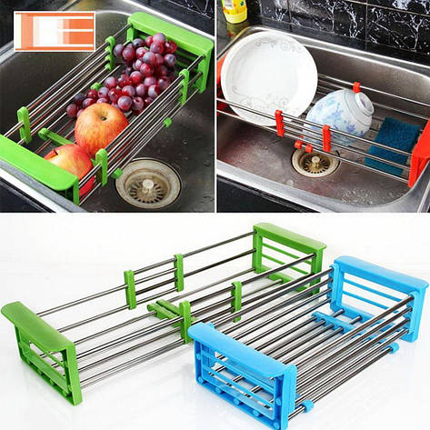 Багатофункціональна складана кухонна полиця Kitchen Drain Shelf Rack, фото 2