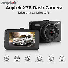 Автомобільний відеореєстратор Anytek A78 3-дюймовий IPS 1080P 170 градусів, фото 3