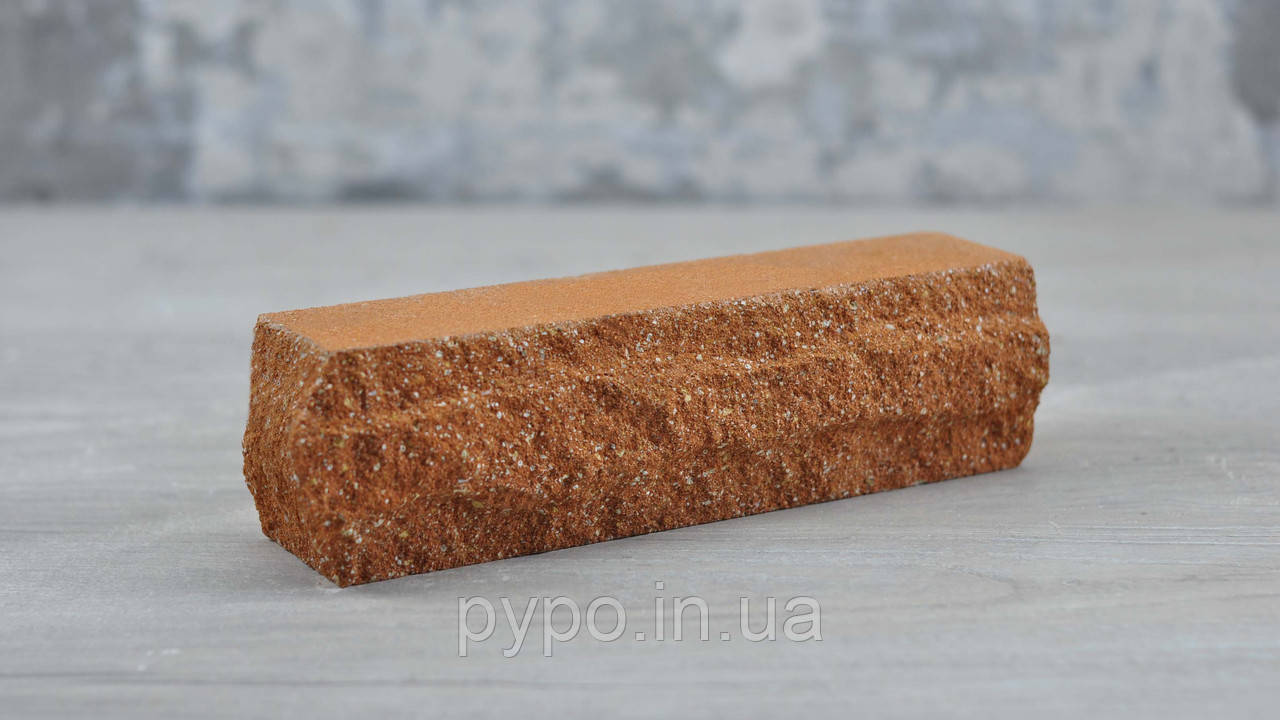 Цегла рвана скелю половинка кутова Персик "Slim Stone"., фото 1
