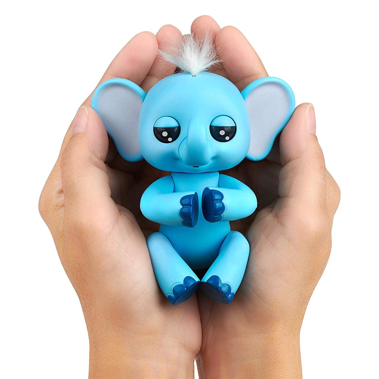 Оригинальная интерактивная фигурка слоненок Грей Фингерлингс WowWee Fingerlings Baby Elephant Gray 3596 - фото 2 - id-p1089025939