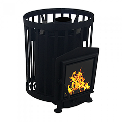 Піч для лазні Бочка 15 м3 без виносу зі склом