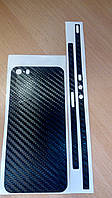 Декоративная защитная пленка на Iphone 5S - черный карбон 3D