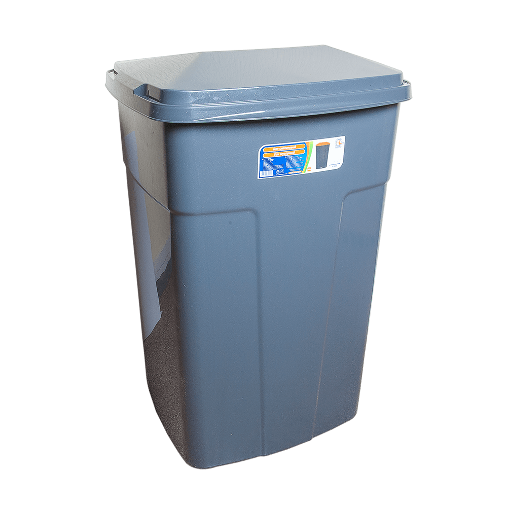 Бак сміттєвий 90л темно-сірий, фото 1