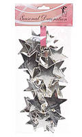 Елочное украшение нить "Серебряные Звезды", 5.6см*1.8м, цвет - серебро