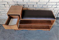 Взуттєва тумба Lux на 2 полиці, з м'яким сидінням вибір кольору розміру й оббивки, фото 4