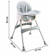 Стілець для годування 2 в 1 Eco baby сірий, фото 4