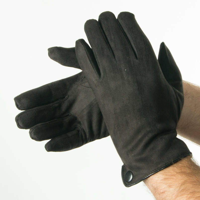 Чоловічі зимові рукавички з штучного замша № 18-1-31/3, фото 1