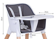 Деревянный стульчик для кормления 2 в 1 Eco baby графитовый, фото 2